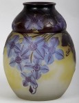 Galle Vase with Clematis Design