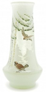Galle Vase with Sparrows Design